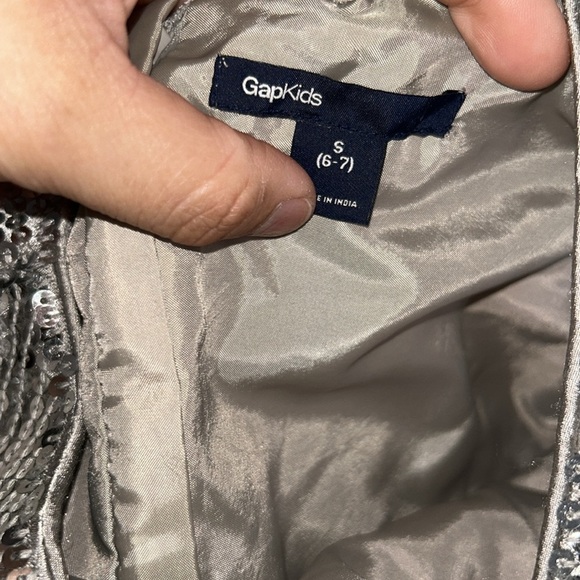 GapKids Silver Sequence Girl dress Sz 6/7 - Picture 5 of 6